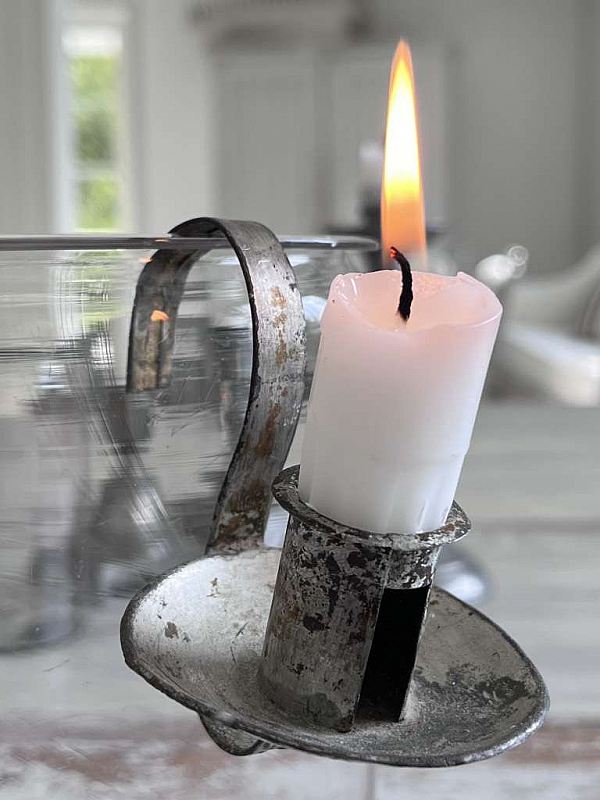 3015 Candle holder in tin plate.  SOLD